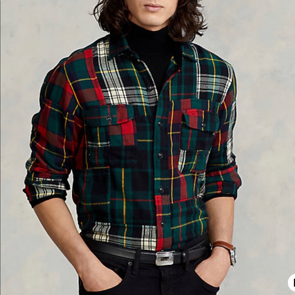 Classic Fit Patchwork Flannel Workshirt